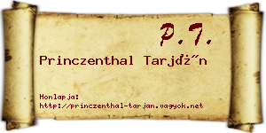 Princzenthal Tarján névjegykártya